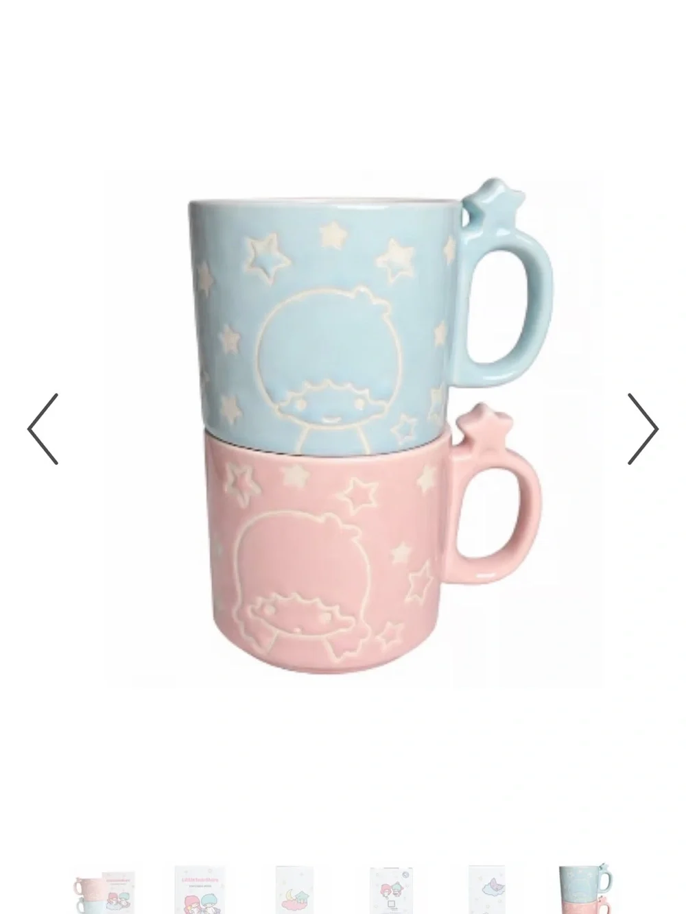 Little Twin Stars Stackable Mugs - Pink & Blue